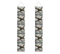 Striscione per portico con stampa di aeroplani della seconda guerra mondiale per il Ringraziamento, striscioni interni per porta d'ingresso, per tutte le celebrazioni