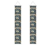 Striscione per portico con stampa di barca a vela nautica, striscione per esterni, decorazioni per il Ringraziamento, per tutte le celebrazioni