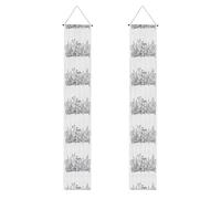 Striscione per portico con stampa di fiori bianchi e neri, decorazione per celebrazioni di festival, portico, cartello di benvenuto per laurea