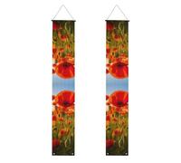 Striscione per portico con stampa di papaveri, striscione per esterni, decorazioni per il Ringraziamento, per tutte le celebrazioni