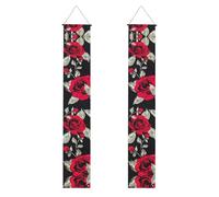 Striscione per portico con stampa di rose rosse, striscione per esterni, decorazioni per il Ringraziamento, per tutte le celebrazioni