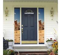 Striscione per portico da appendere, cammello deserto benvenuto estate portico banner buon compleanno portico segno foto sfondo festa banner porta d'ingresso segni per feste decorazioni interne