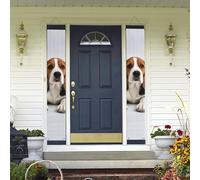 Striscione per portico da appendere, simpatico cucciolo di benvenuto estivo portico banner buon compleanno portico segno foto sfondo festa banner porta d'ingresso segni per feste decorazioni interne