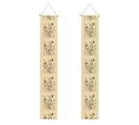 Striscione per portico di laurea BROLEO erbe floreali botaniche incisioni stampe decorative banner cartello per porta, per esterni e interni, cortile, feste, 30,5 x 180 cm