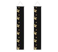 Striscione per portico di laurea BROLEO Spilled monete d'oro stampe decorazione banner porta segno, per esterni e interni, cortile festa 30,5 x 180 cm