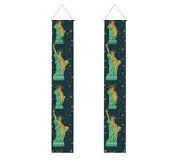 Striscione per portico di laurea BROLEO statua della libertà in nyc stampe decorazione banner porta segno, per esterni e interni, cortile, festa 30,5 x 180 cm