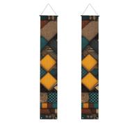 Striscione per portico di laurea BROLEO stile africano patchwork stampe decorative banner porta segno, per esterni e interni, cortile festa 30,5 x 180 cm