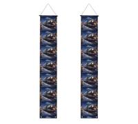 Striscione per portico di laurea BROLEO Winter Christmas Snow Night Ferrovia Treno Stampe Decor Banner Cartello per porta, per esterni e interni, Cortile Party 30,5 x 180 cm