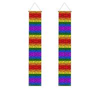 Striscione per portico di laurea con stampa arcobaleno Gay Pride - Decorazioni per feste durevoli, perfette per congratulazioni, cerimonie, porta d'ingresso