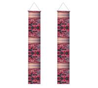 Striscione per portico di laurea con stampa di rose in riva al mare, decorazioni per feste durevoli, perfette per congratulazioni, cerimonie, porta d'ingresso