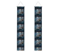 Striscione per portico di laurea con stampa di squalo bianco nell'oceano, bandiere riutilizzabili per portico da giardino, decorazione per esterni