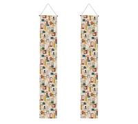 Striscione per portico di laurea con stampa moderna di metà secolo, cartello frontale, bandiere da appendere, decorazioni per feste, per porte esterne e interne