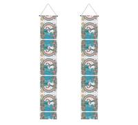 Striscione per portico di laurea con stampa unicorni vicino al fiume, decorazioni per feste durevoli, perfette per congratulazioni, cerimonie, porta d'ingresso