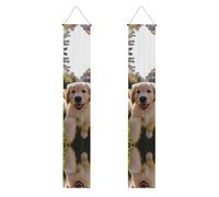 Striscione per portico di laurea WHJDPP Golden Retriever Cuccioli Immagine Decorazione Banner Cartello per porta, per esterni e interni, Cortile Party 30,5 x 180 cm