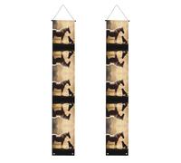 Striscione per portico di laurea WHJDPP Horse Meets Dog Picture Decor Banner Door Sign, per esterni e interni, cortile, feste, 30,5 x 180 cm