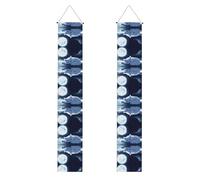 Striscione per portico di laurea WHJDPP Sleeping Fox Under The Moon Picture Decor Banner Door Sign, per esterni e interni, cortile, feste, 30,5 x 180 cm