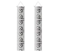 Striscione per portico di laurea WHJDPP Soccer ball kicked into the wall Picture Decor Banner Door Sign, per esterni e interni, cortile, feste, 30,5 x 180 cm