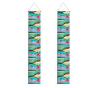 Striscione per portico di laurea YYHWHJDE Caraibi Scenery Stampa Decor Banner Cartello per porta, per esterni e interni, per feste in cortile 30,5 x 180 cm