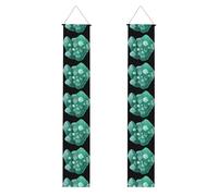 Striscione per portico di laurea YYHWHJDE Emerald Clover Crystal Print Decor Banner Door Sign, per esterni e interni, cortile, feste, 30,5 x 180 cm