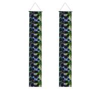 Striscione per portico di laurea YYHWHJDE Panther con occhi azzurri stampa decorazione banner porta segno, per esterni e interni, cortile, feste, 30,5 x 180 cm