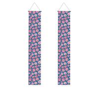 Striscione per portico di laurea YYHWHJDE smile rosa maiale stampa decorazione banner porta segno, per esterni e interni, cortile festa 30,5 x 180 cm