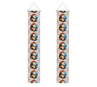 Striscione per portico di laurea YYHWHJDE yin yang fuoco acqua stampa decorazione banner porta segno, per esterni e interni, cortile, feste, 30,5 x 180 cm