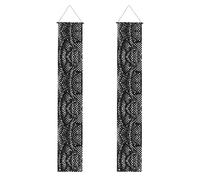 Striscione per portico ondulato bianco e nero con puntini ondulati, decorazione per esterni su entrambi i lati per feste, cartello da giardino impermeabile per traguardi per la celebrazione della casa