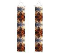 Striscione per portico WZYWHJ Australian Sheep Pattern Decor Wall Hanging Banner Door Sign, per esterni e interni, cortile, feste, 30,5 x 180 cm