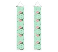 Striscione per portico WZYWHJ fiori di loto in attesa di fiorire immagine decorazione da parete striscione da appendere alla porta, per esterni e interni, cortile, feste, 30,5 x 180 cm