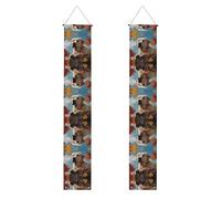 Striscione per portico WZYWHJ Labrador su foglia d'acero stampa decorazione da appendere alla parete striscione cartello per porta, per esterni e interni, cortile, feste, 30,5 x 180 cm