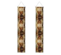 Striscione per portico WZYWHJ Little Bear under the shiny leaves stampa decorazione da appendere alla parete banner cartello per porta, per esterni e interni, cortile, feste, 30,5 x 180 cm