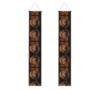Striscione per portico WZYWHJ The Lion's Gaze Picture Decor Wall Hanging Banner Cartello per porta, per esterni e interni, cortile, feste, 30,5 x 180 cm