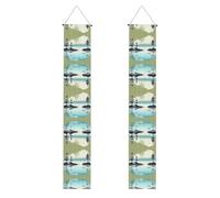 Striscione per portico WZYWHJ Tranquil Lakes Stampe Decor Wall Hanging Banner Door Sign, per esterni e interni, Cortile Party 30,5 x 180 cm
