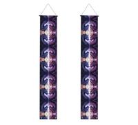 Striscione per portico WZYWHJ viola e draghi con stampe decorative da appendere alla parete, per esterni, interni, cortile, feste, 30,5 x 180 cm
