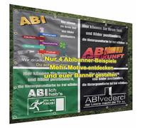 Striscione personalizzata - Personalizzata con testo e foto - Striscione per laurea, feste Abi & Motto - Resistente alle intemperie e ai raggi UV - PVC o rete - Stampa di alta qualità