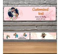 Striscione personalizzato con foto/testo/data, striscione personalizzato da appendere all'interno e all'esterno per decorazioni aziendali, di compleanno, di laurea, di matrimonio o di festa