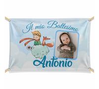 Striscione personalizzato con nome il mio battesimo a tema piccolo principe s...