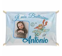 Striscione personalizzato con nome il mio battesimo a tema piccolo principe s...