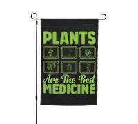 Striscione Plants Are The Best Medicine Robuste Bandiera Verticale Garden Con 2 Occhielli Decorazioni Da Esterno Per Balcone Esterni Estate 12X18 Inch