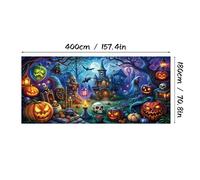 Striscione Porta Garage Tema Halloween da Appendere con Sfondo Horror Design