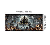 Striscione Porta Garage Tema Halloween da Appendere con Sfondo Horror Design