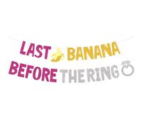 Striscione Pre-Assemblato Last Banana Before The Ring, Decorazioni Divertenti e Glitterate per Addio Al Nubilato Articoli per Feste di Fidanzamento Idee Regalo Accessorio Foto