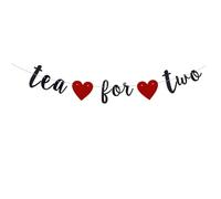 Striscione pre-infilato per due tè nero glitterato - Let's Partea 2nd Birthday Little Princess Tea Party Decor