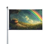 Striscione Rainbow Pot Of Gold Robuste Bandiera Verticale Resistente Alle Intemperie Decorazioni Da Esterno Per Celebrazioni Domestiche Camere 3X5 Ft