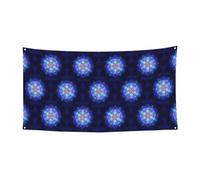 Striscione rettangolare con stampa mandala per feste per raduni festival decorazione resistente ai raggi UV adatta per Halloween Bar spazi soggiorno