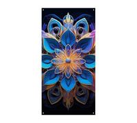 Striscione rettangolare per porta mandala 90 x 180 cm striscioni per feste cartello di benvenuto stagionale decorazione verticale porta appeso per portico ingresso decorazione giardino