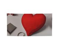 Striscione romantico per feste con stampa a cuore rosso per affari, eventi, compleanni, decorazioni per feste, interni o esterni