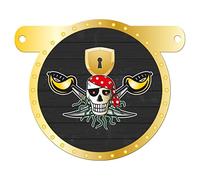 Striscione rosso dei pirati con lettere