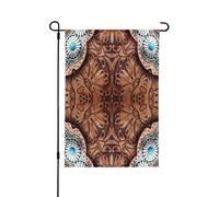 Striscione Rustic Western Country Teal Brown Cowboy Robuste Bandiera Pace Con 2 Occhielli Striscione Da Giardino Per Balcone Prato Domestiche 12X18 Inch