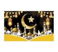 Striscione Sfondo Eid Mubarak 180x110cm Tessuto Poliestere per Celebrazioni